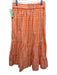 Olivia James Size L Orange & White Cotton Elastic Waist Weave Tiered Hem Skirt Orange & White / L