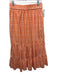 Olivia James Size L Orange & White Cotton Elastic Waist Weave Tiered Hem Skirt Orange & White / L