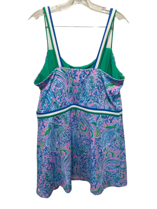 Lilly Pulitzer Size XL Blue, Pink & Green Nylon Blend Sleeveless Dress Set Blue, Pink & Green / XL