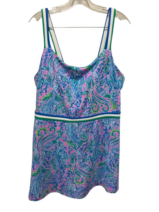 Lilly Pulitzer Size XL Blue, Pink & Green Nylon Blend Sleeveless Dress Set Blue, Pink & Green / XL