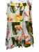 CeCe Size XL White, Green & Orange Cotton Elastic Waist Abstract Floral Dress White, Green & Orange / XL
