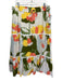 CeCe Size XL White, Green & Orange Cotton Elastic Waist Abstract Floral Dress White, Green & Orange / XL