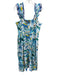 Liza Byrd Size XXL Blue, Yellow & Multi Cotton Cap Sleeve Cheetah & Floral Dress Blue, Yellow & Multi / XXL