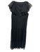 Tuckernuck Size XXL Black Polyester Ruffle Cap Sleeve Embroidered Dress Black / XXL