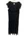 Tuckernuck Size XXL Black Polyester Ruffle Cap Sleeve Embroidered Dress Black / XXL