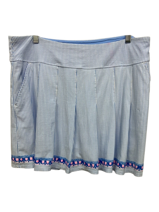 Lilly Pulitzer Size 16 Blue, White & Pink No Fabric Tag Seersucker Pleated Skort Blue, White & Pink / 16