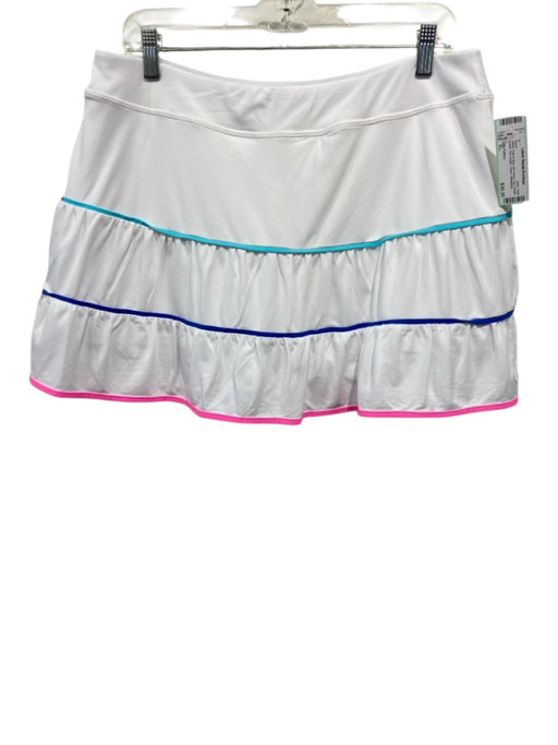 Lilly Pulitzer Size XL White, Pink & Blue No Fabric Tag Elastic Waist Skort White, Pink & Blue / XL