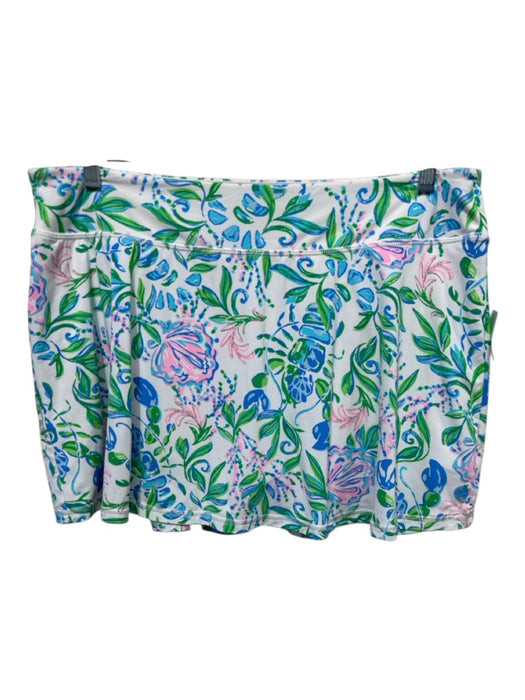 Lilly Pulitzer Size XL Green, Blue & Pink Nylon Blend Sleeveless Skort Skirt Set Green, Blue & Pink / XL
