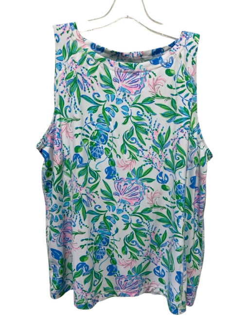 Lilly Pulitzer Size XL Green, Blue & Pink Nylon Blend Sleeveless Skort Skirt Set Green, Blue & Pink / XL