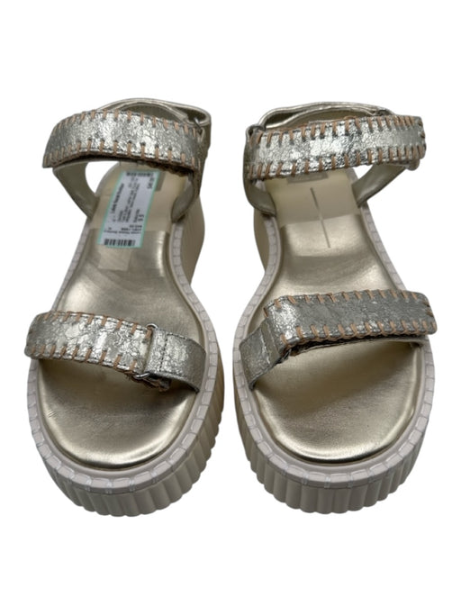 Dolce Vita Shoe Size 9.5 Gold & Silver Leather Upper Round Toe Platform Sandals Gold & Silver / 9.5