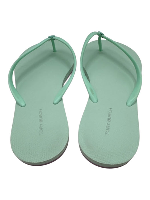 Tory Burch Shoe Size 9 Mint Green Rubber Round Toe Logo Thong Flip Flop Sandals Mint Green / 9