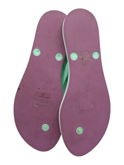 Tory Burch Shoe Size 9 Mint Green Rubber Round Toe Logo Thong Flip Flop Sandals Mint Green / 9