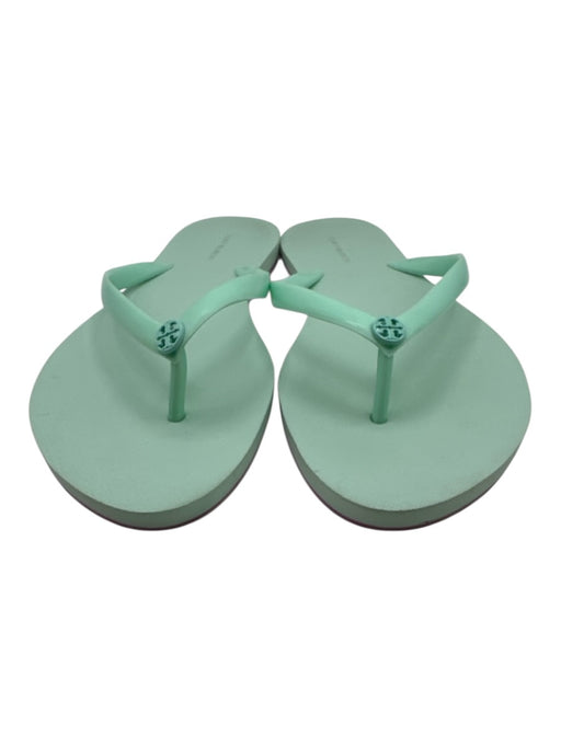Tory Burch Shoe Size 9 Mint Green Rubber Round Toe Logo Thong Flip Flop Sandals Mint Green / 9