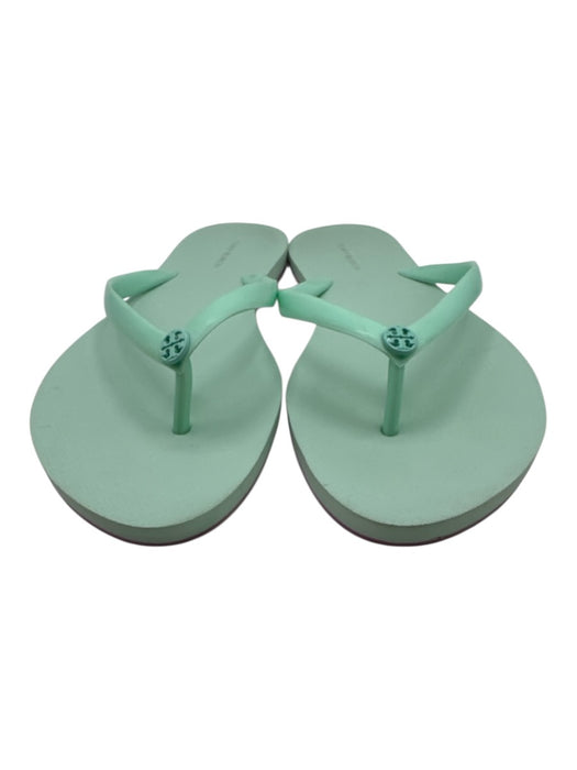 Tory Burch Shoe Size 9 Mint Green Rubber Round Toe Logo Thong Flip Flop Sandals Mint Green / 9