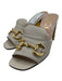Gucci Shoe Size 39.5 Cream & Gold Leather Square Toe Horsebit Block Heel Sandals Cream & Gold / 39.5
