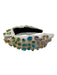 Brianna Cannon White & Multi Fabric Rhinestones Oval Tear Drop Knot Headband White & Multi