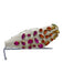 Brianna Cannon White & Multi Fabric Rhinestones Oval Tear Drop Knot Headband White & Multi