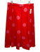 Kate Spade Size 16 Red & Pink Polyester Zip Polka Dot Pleat Midi Skirt Red & Pink / 16