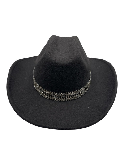 C.C exclusives Black Polyester Rhinestone Wire Rim Western Hat Black / One Size