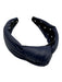 Lele Sadoughi Navy Blue Polyurethane Pleather Knot Detail Headband Navy Blue