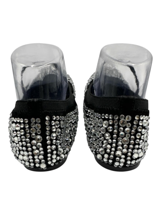 Kate Spade Shoe Size 9.5 B Silver & Black Leather Upper Rhinestone Flats Silver & Black / 9.5 B