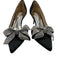 Badgley Mischka Shoe Size 9 Black & Clear Satin Rhinestone Bow Detail Pumps Black & Clear / 9