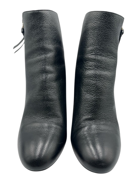 Kate Spade Shoe Size 9.5 B Black Pebble Leather Side Zip Almond Toe Booties Black / 9.5 B