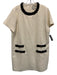 Tuckernuck Size XXL Cream & Black Polyester Boucle Back Zip Front Pocket Dress Cream & Black / XXL