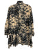 Tuckernuck Size XL Beige & Black Cotton Floral 3/4 Trumpet Sleeve Dress Beige & Black / XL