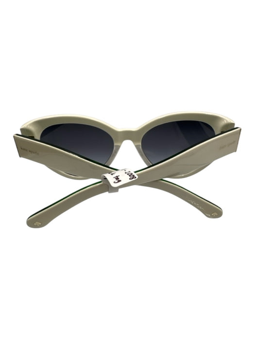 Kate Spade White & Green Acetate Cat Eye Color Block Sunglasses White & Green