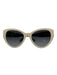 Kate Spade White & Green Acetate Cat Eye Color Block Sunglasses White & Green