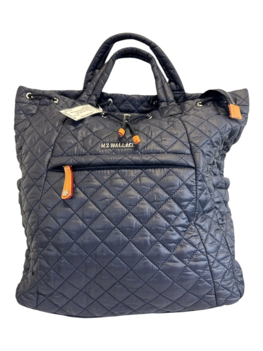 MZ Wallace Navy Blue Nylon Quilted Zip Up Backpack Bag Navy Blue / M
