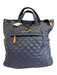 MZ Wallace Navy Blue Nylon Quilted Zip Up Backpack Bag Navy Blue / M