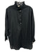Tuckernuck Size XXL Black Cotton Ruffle Mock Collar 1/4 Button Top Black / XXL