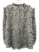J Crew Size XXL White, Gray, & Black Polyester Ruffle Mock Collar Top White, Gray, & Black / XXL