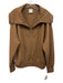 Varley Size L Brown Viscose & Polyester Turtleneck 1/4 Zip Rib Knit Jacket Brown / L