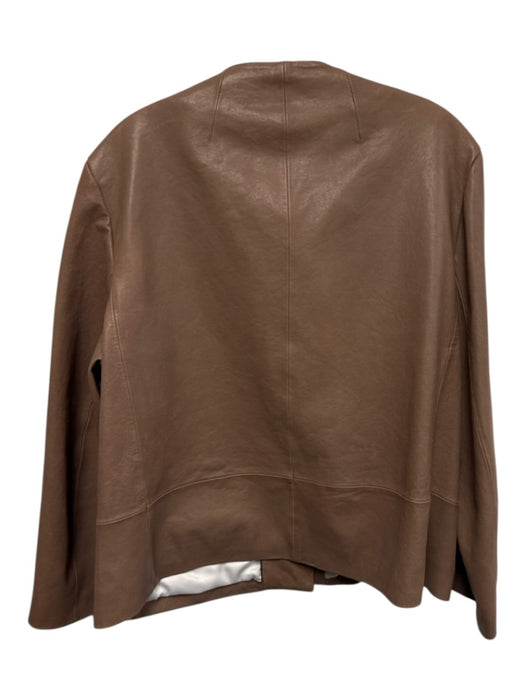 Kate Spade Size 14 Taupe Brown Lamb leather Bow detail Buttons Pockets Jacket Taupe Brown / 14