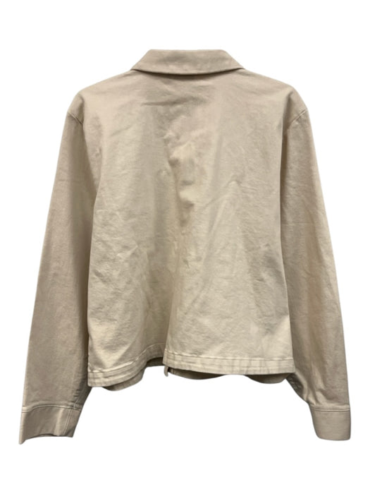 Spartina Size XXL Cream & Brown Cotton Collar Tortoiseshell Buttons Jacket Cream & Brown / XXL