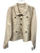 Spartina Size XXL Cream & Brown Cotton Collar Tortoiseshell Buttons Jacket Cream & Brown / XXL
