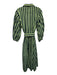 Kate Spade Size XL Green, White, Black Cotton Vertical Stripes Long Sleeve Dress Green, White, Black / XL