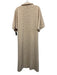 Emily McCarthy Size XL Cream Beige Polyester Blend Textile Collagen V Neck Dress Cream Beige / XL
