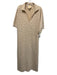 Emily McCarthy Size XL Cream Beige Polyester Blend Textile Collagen V Neck Dress Cream Beige / XL