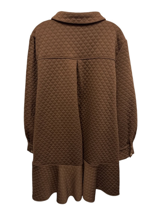 Shop the Mint Size XL Brown Cotton & Polyester Quarter Button Quilted Dress Brown / XL