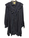 Kate Spade Size XXL Navy Blue Cotton Dark Wash Ruffle Trim Snap Up Dress Navy Blue / XXL