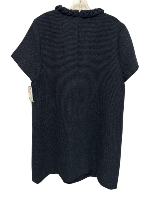 Tuckernuck Size XXL Navy Blue Cotton Blend Braided Neckline Short Sleeve Dress Navy Blue / XXL