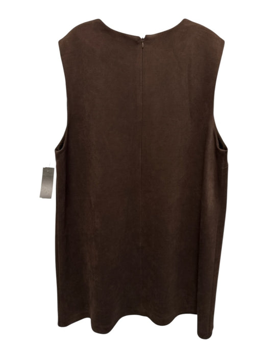 Hyacinth House Size XXL Dark Brown Microsuede Round Neck Knee Length Dress Dark Brown / XXL