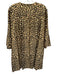 Jude Connally Size XL Beige, Black, Gold Nylon Blend V Neck Animal Print Dress Beige, Black, Gold / XL