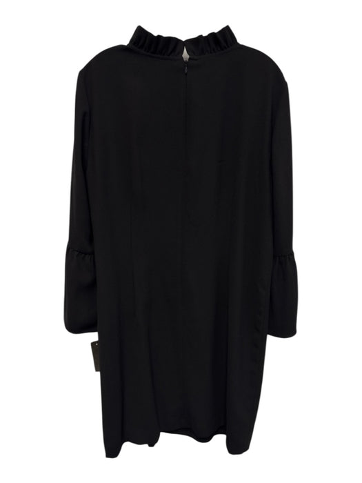J Crew Size 18 Black Polyester Ruffle Neck 3/4 Trumpet Sleeve Shift Dress Dress Black / 18