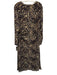 SSYS Size XL Beige, Brown, Black Polyester Tiger Stripe Long Sleeve Dress Beige, Brown, Black / XL