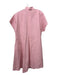 Akris Punto Size 10 Pink Cotton Eyelit Fabric Cap Sleeve Button Dress Pink / 10